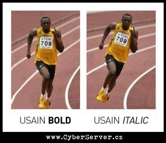 Usain Bold vs Usain Italic